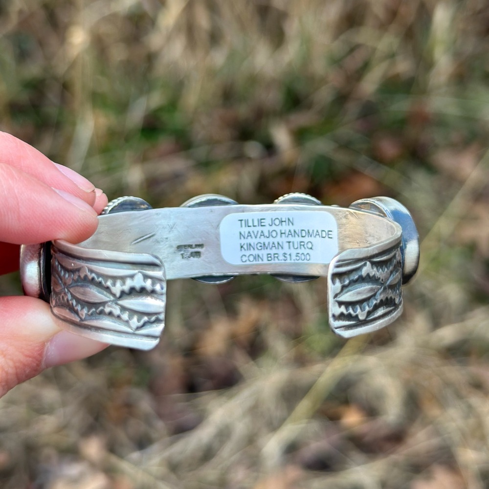 Native Made Kingman Coin Cuff - Picture 2 of 7